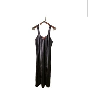 Vintage 80s 90s Black Satin Slip Dress Size Small Actual Whimsigoth‎ Witchy